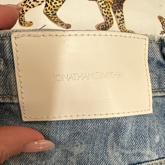 Jonathan Simkhai Light Blue Paisley Denim Mini Skirt - size 25 - Picture 5 of 5